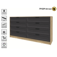 Kомод Тренд КТ-К197 (Дуб золотой ЛДСП/ Пепел ЛМДФ) Ш1965 В1020 Г451